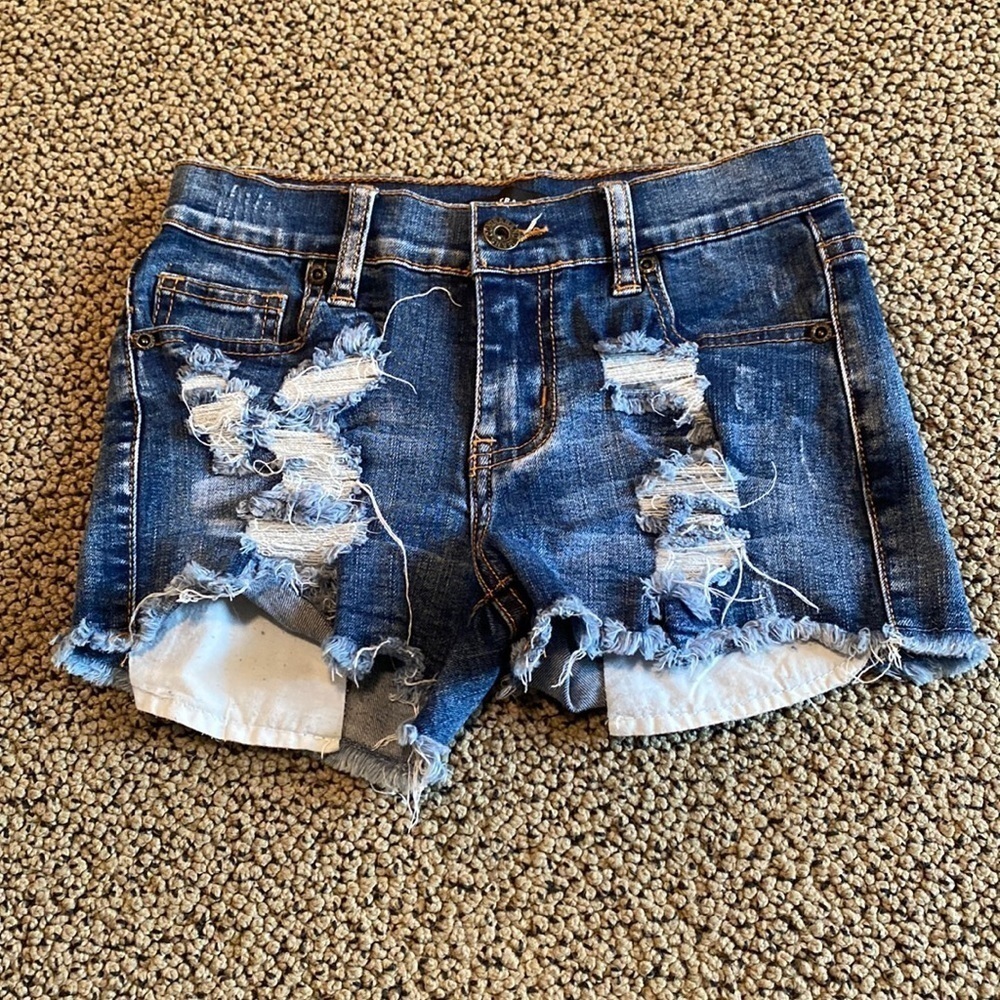 Contraband Distressed Jean Shorts Size Girls 12 in Like New Condition